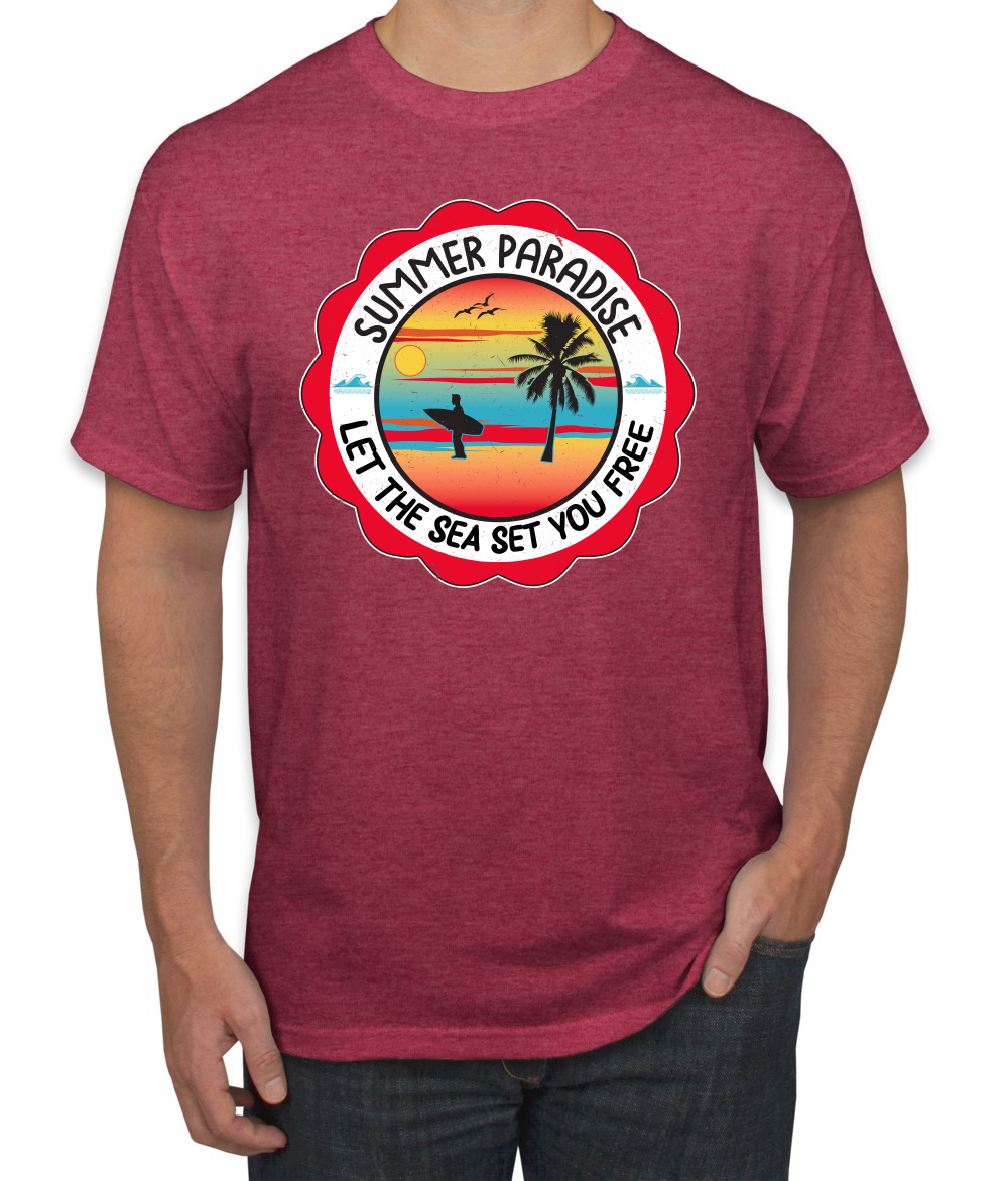 Camiseta Summer Paradise Let the Sea Set You Free Outdoor para hombre - Imagen 19 de 27