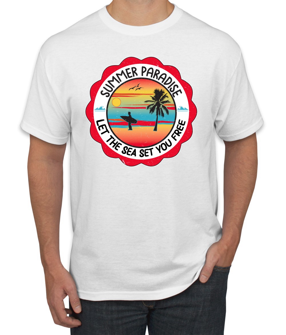 Camiseta Summer Paradise Let the Sea Set You Free Outdoor para hombre - Imagen 20 de 27