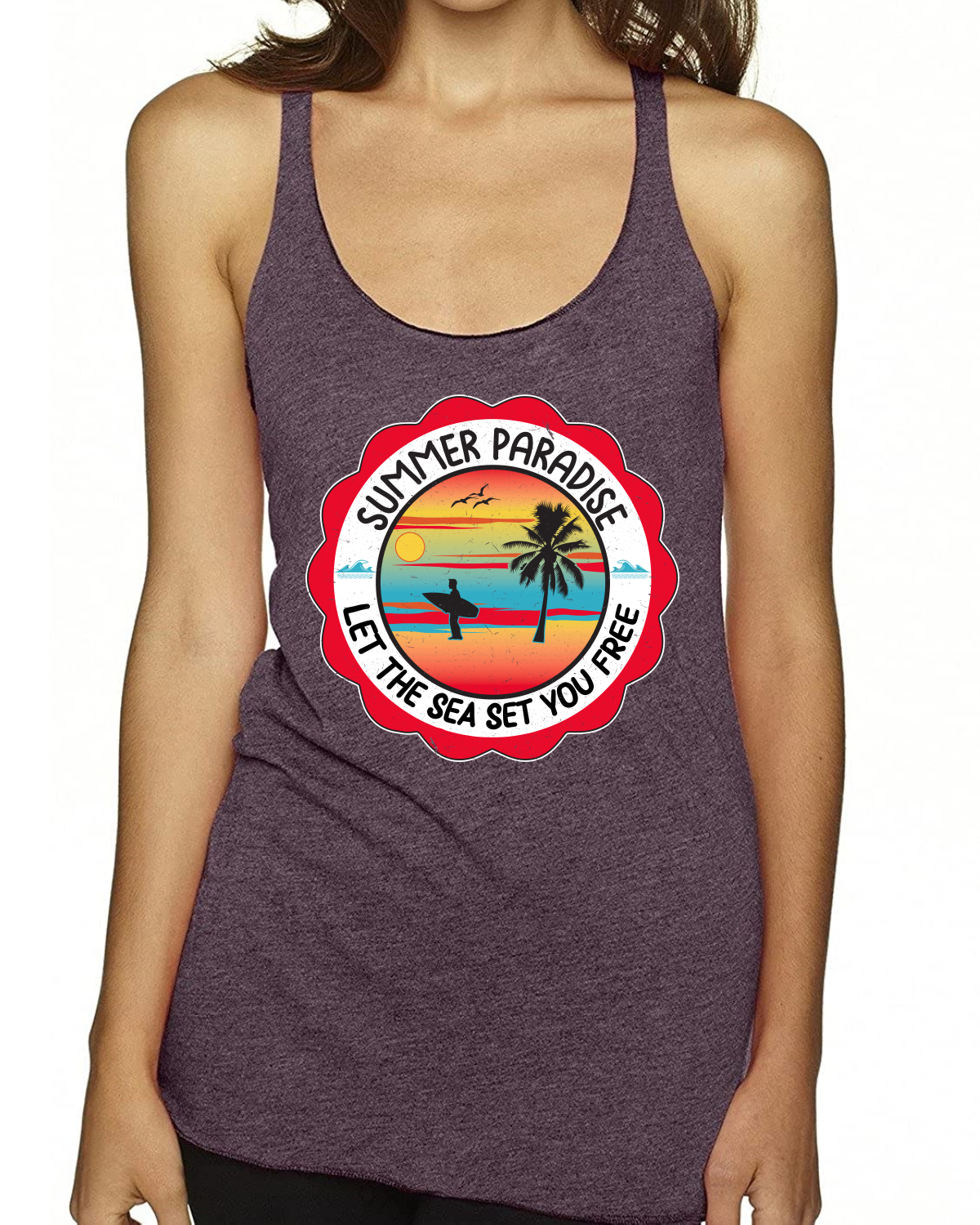 Summer Paradise Let the Sea Set You Free Outdoor Tri-Blend Racerback Tank Top - Bild 15 von 15