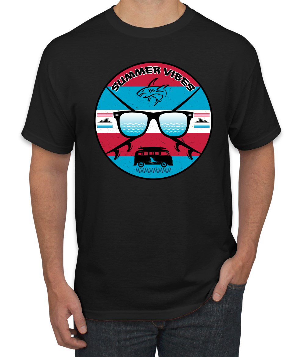 Retro Sunglass Beach Summer Vibes Outdoor Men T-Shirt