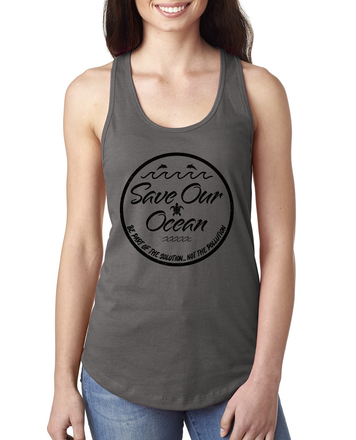 Save Our Ocean Be Part of the Solution Outdoor Damen Racerback Tank Top - Bild 8 von 13