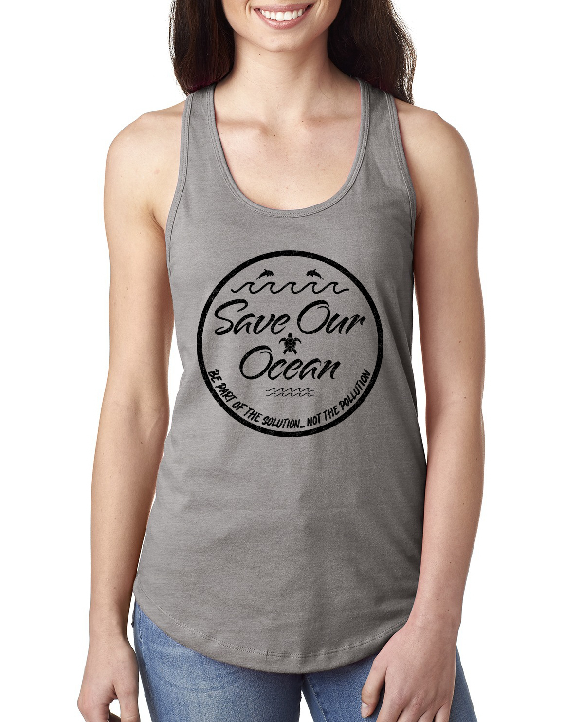 Save Our Ocean Be Part of the Solution Outdoor Damen Racerback Tank Top - Bild 2 von 13