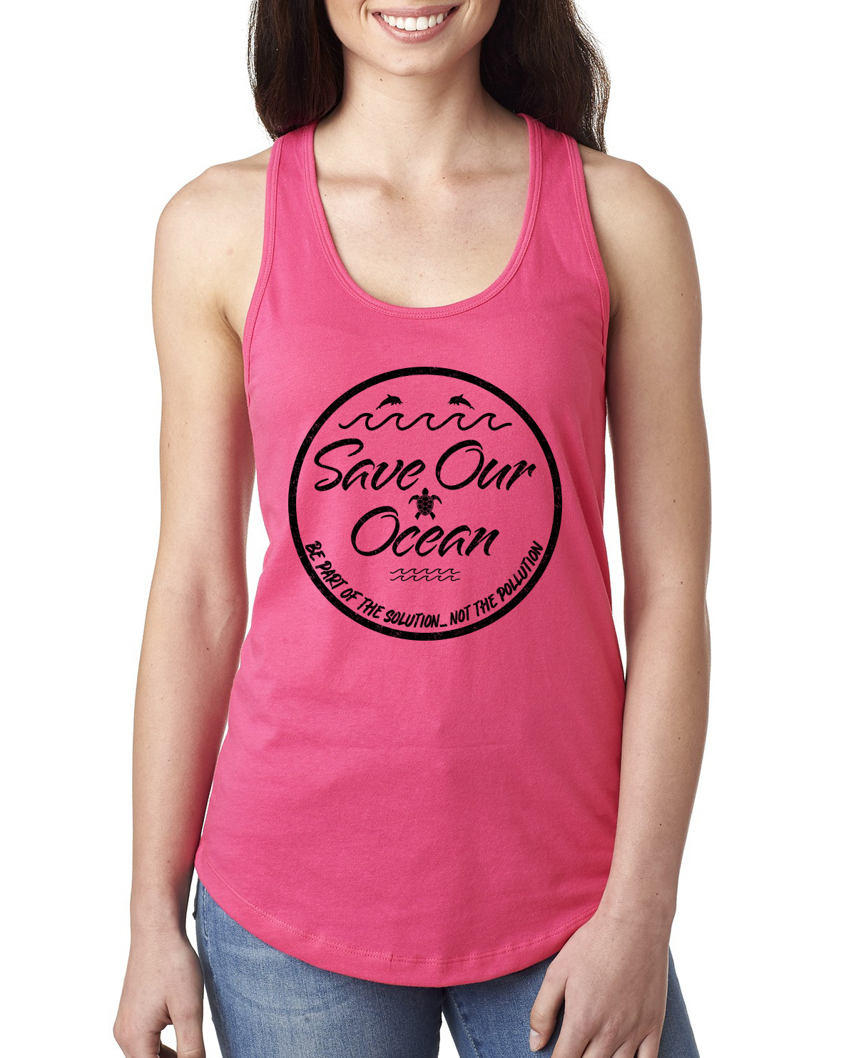 Save Our Ocean Be Part of the Solution Outdoor Damen Racerback Tank Top - Bild 9 von 13
