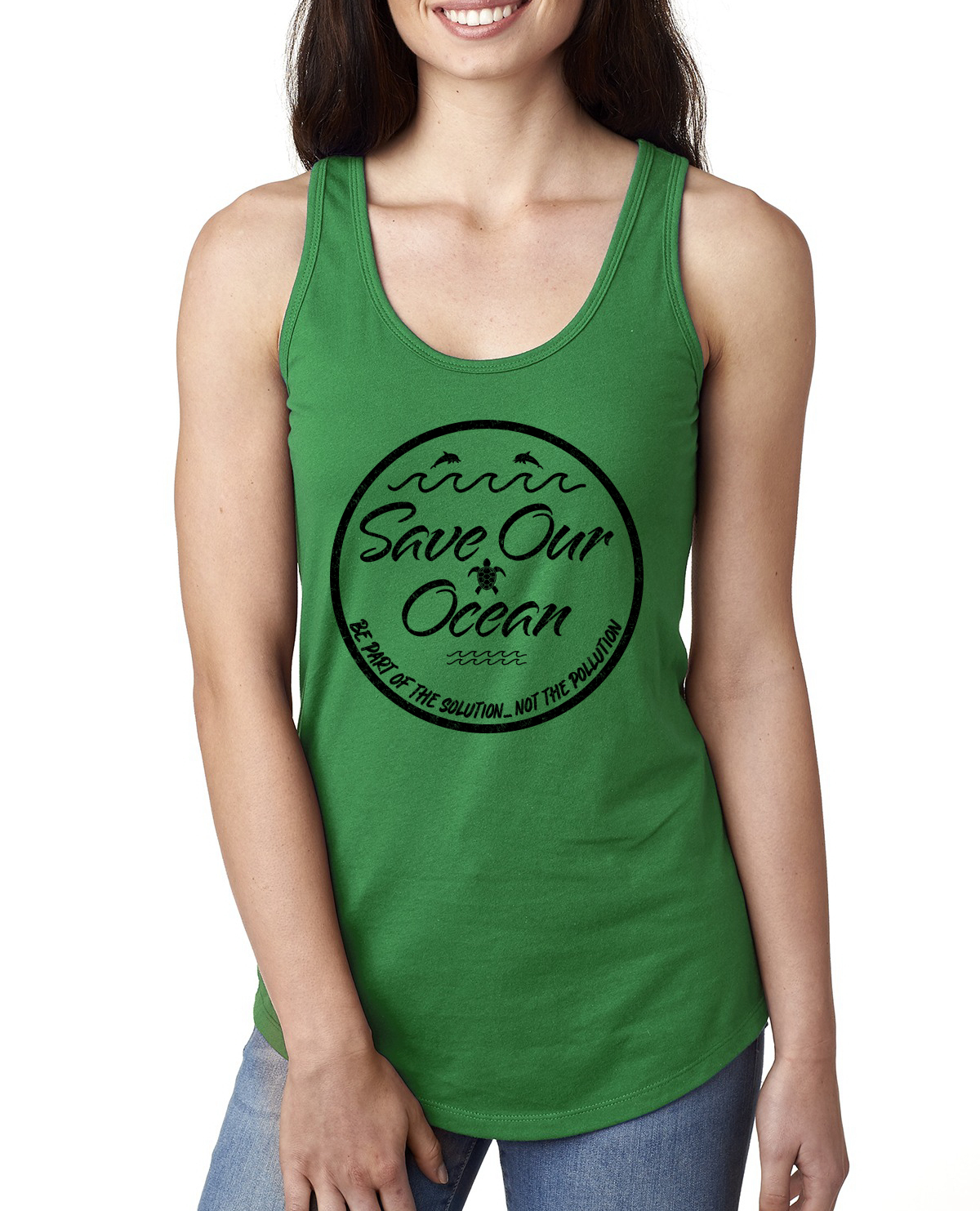 Save Our Ocean Be Part of the Solution Outdoor Damen Racerback Tank Top - Bild 3 von 13