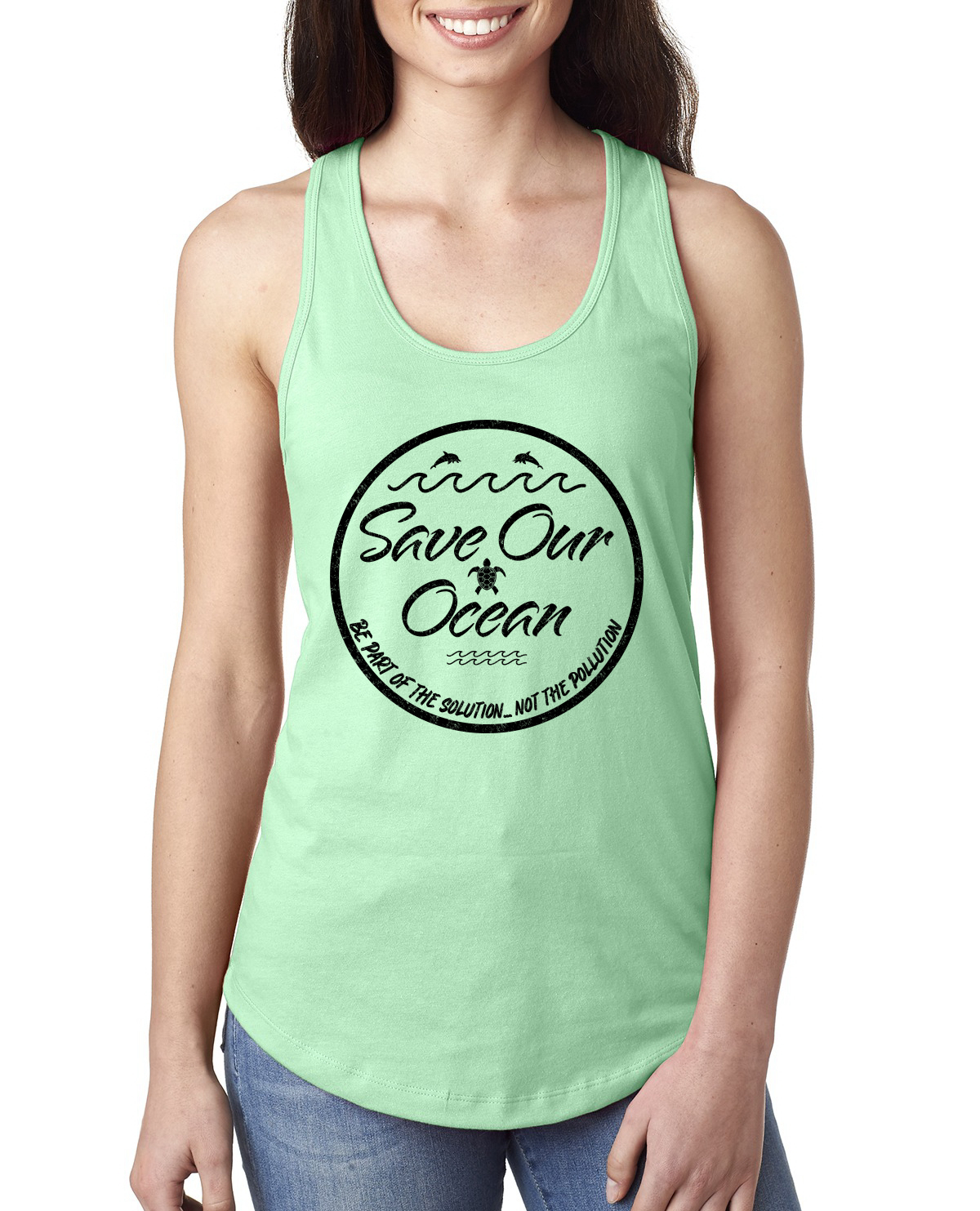 Save Our Ocean Be Part of the Solution Outdoor Damen Racerback Tank Top - Bild 10 von 13