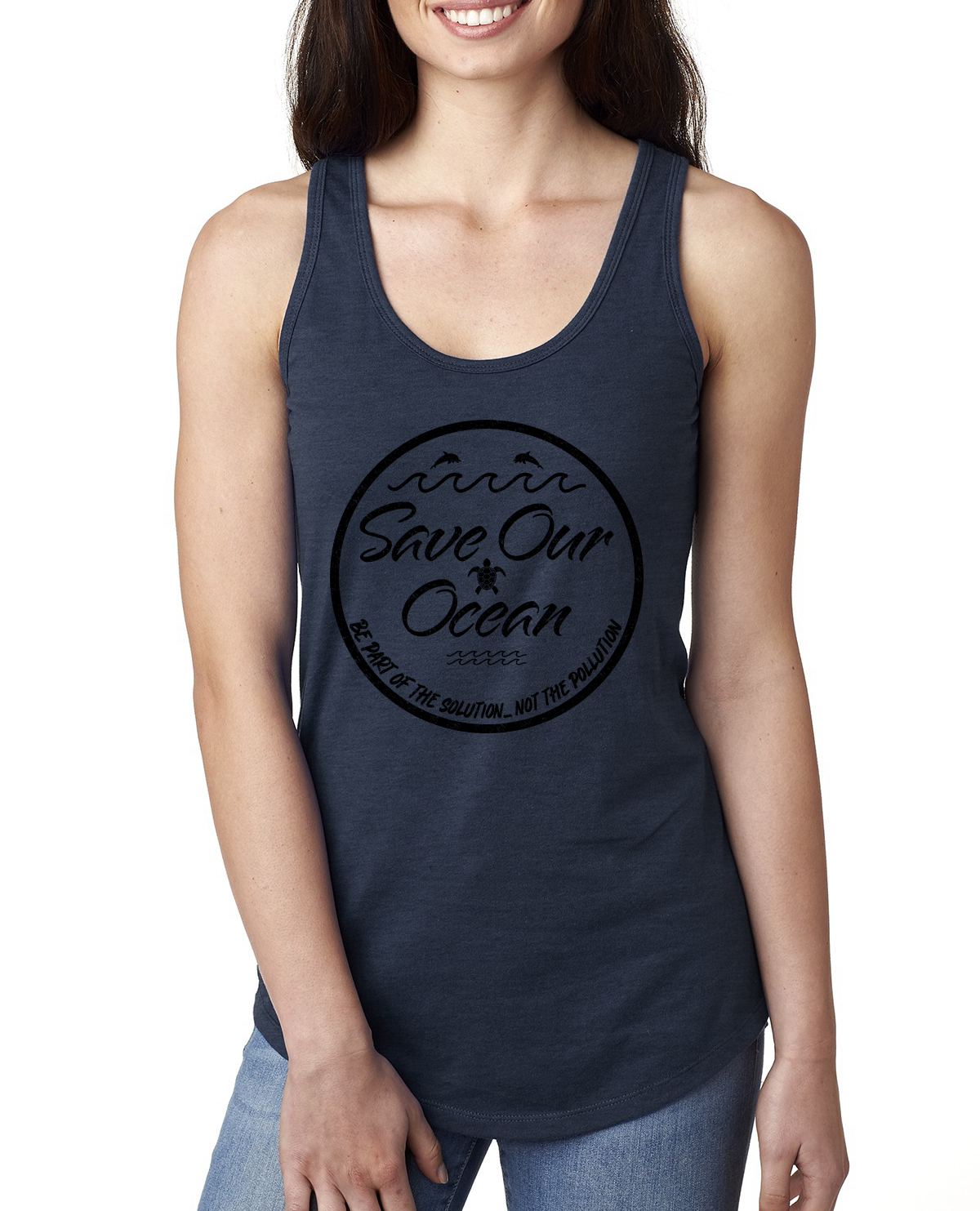 Save Our Ocean Be Part of the Solution Outdoor Damen Racerback Tank Top - Bild 4 von 13