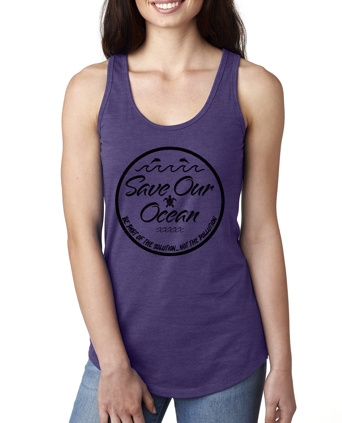 Save Our Ocean Be Part of the Solution Outdoor Damen Racerback Tank Top - Bild 11 von 13