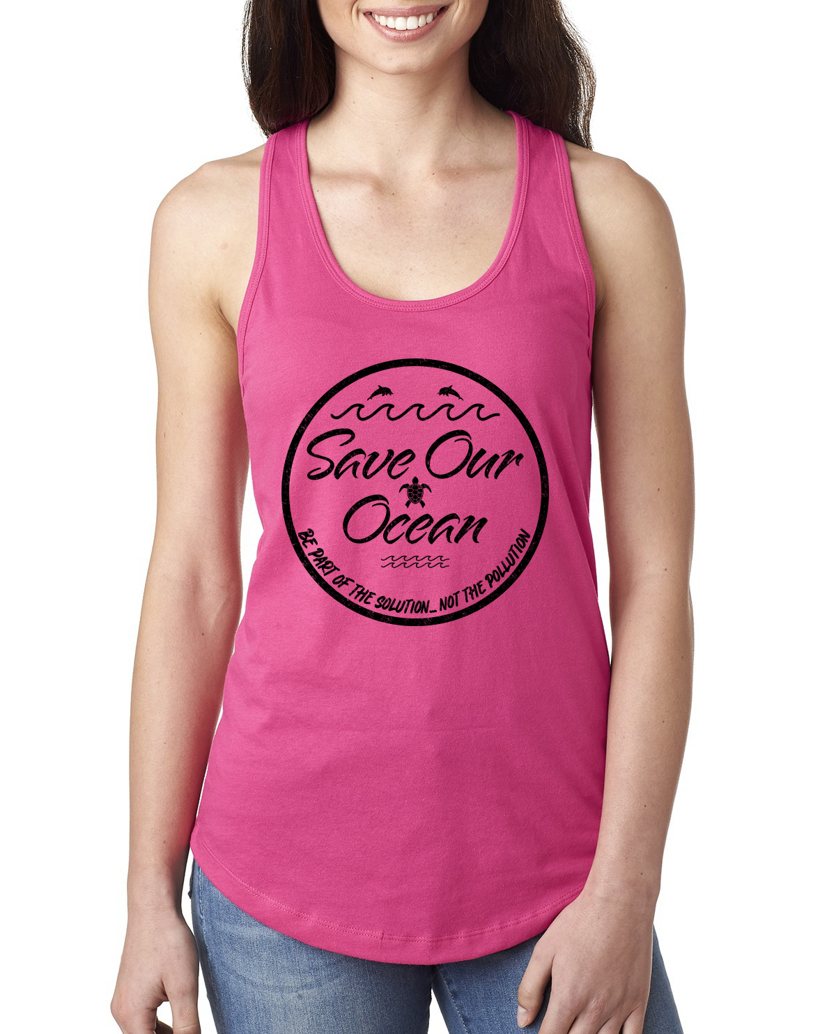 Save Our Ocean Be Part of the Solution Outdoor Damen Racerback Tank Top - Bild 12 von 13