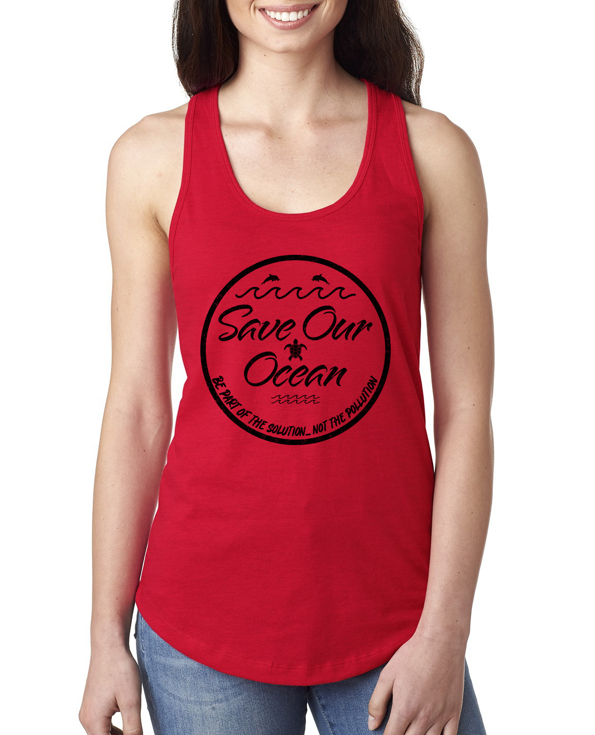 Save Our Ocean Be Part of the Solution Outdoor Damen Racerback Tank Top - Bild 5 von 13