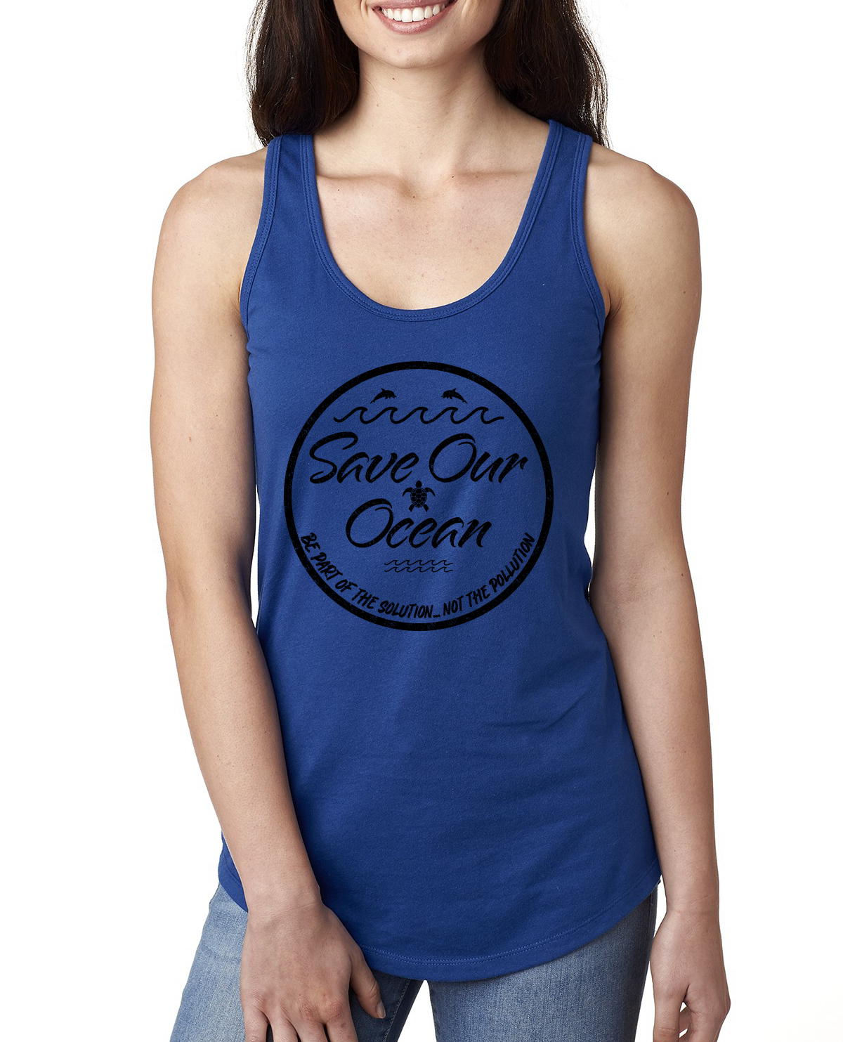 Save Our Ocean Be Part of the Solution Outdoor Damen Racerback Tank Top - Bild 6 von 13