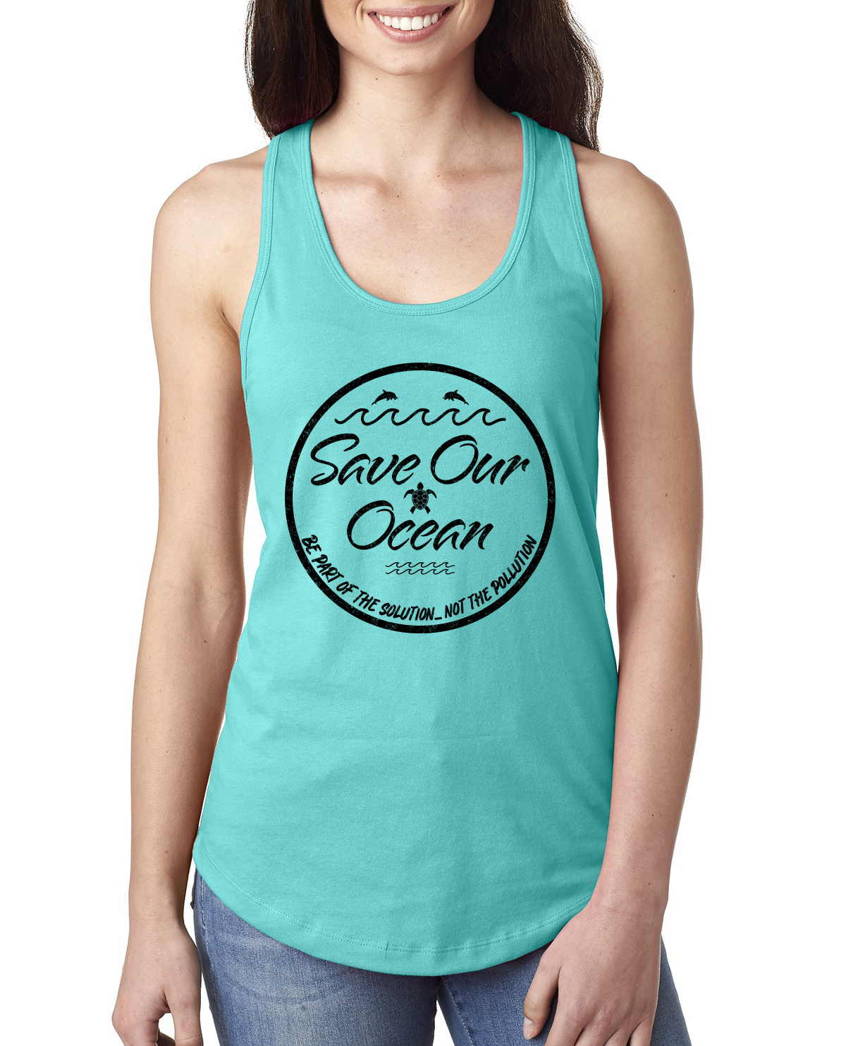 Save Our Ocean Be Part of the Solution Outdoor Damen Racerback Tank Top - Bild 13 von 13