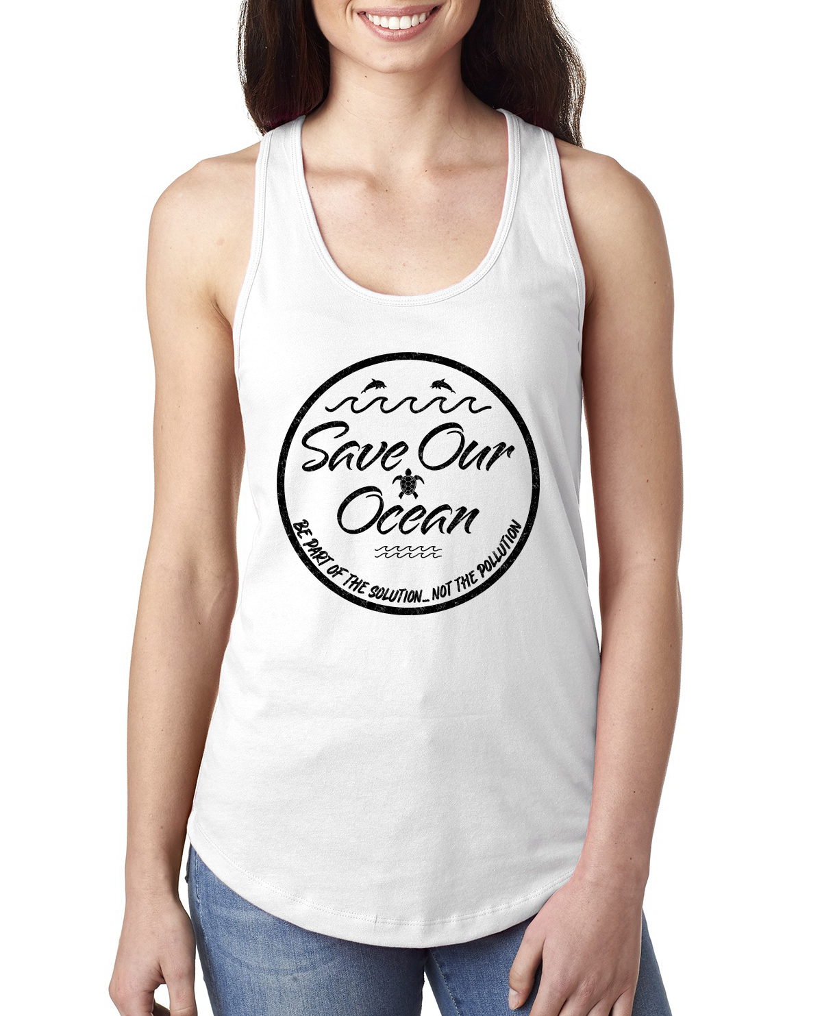 Save Our Ocean Be Part of the Solution Outdoor Damen Racerback Tank Top - Bild 7 von 13
