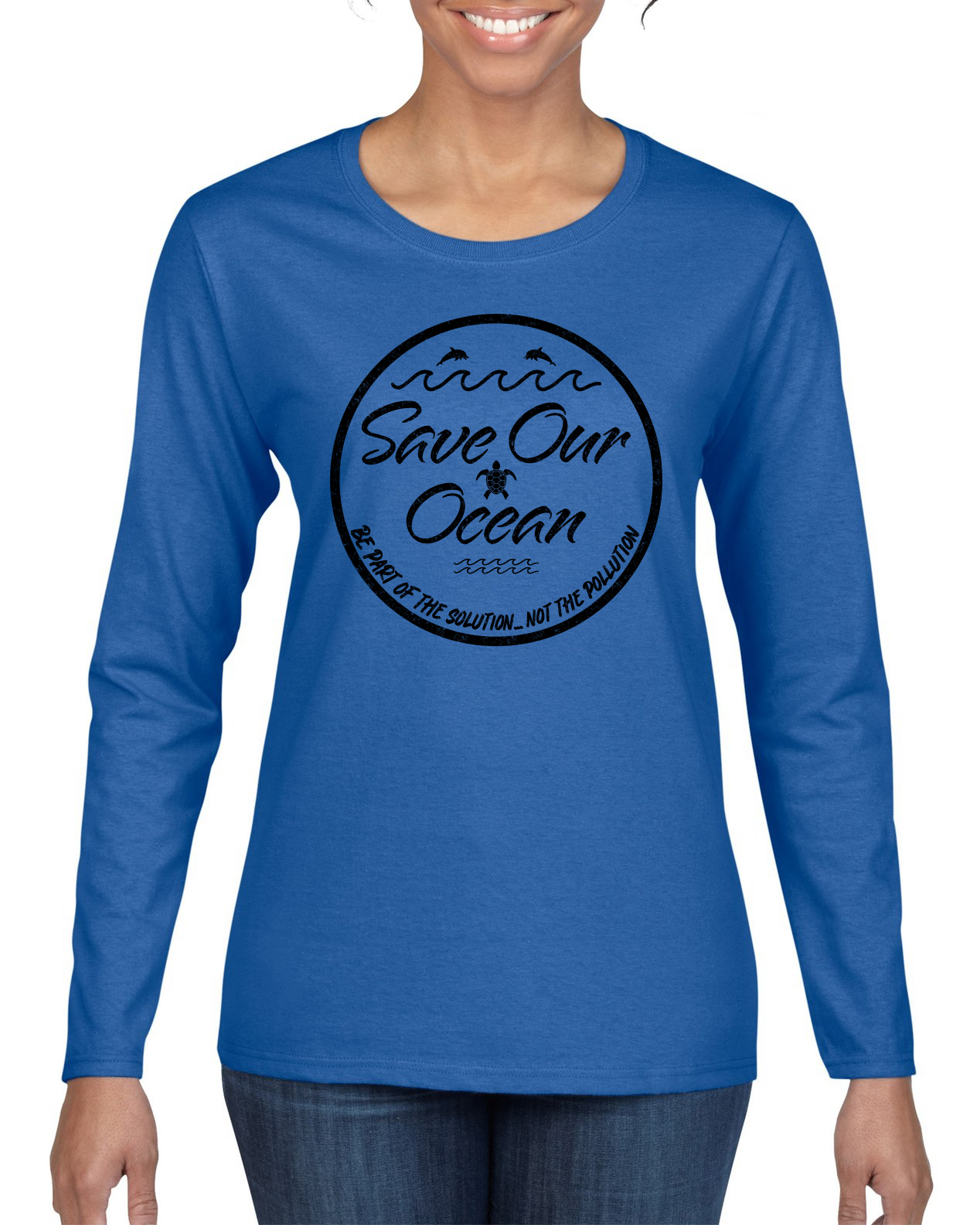 Camiseta Save Our Ocean Be Part of The Solution Exterior Mujeres Mangas Largas - Imagen 9 de 11