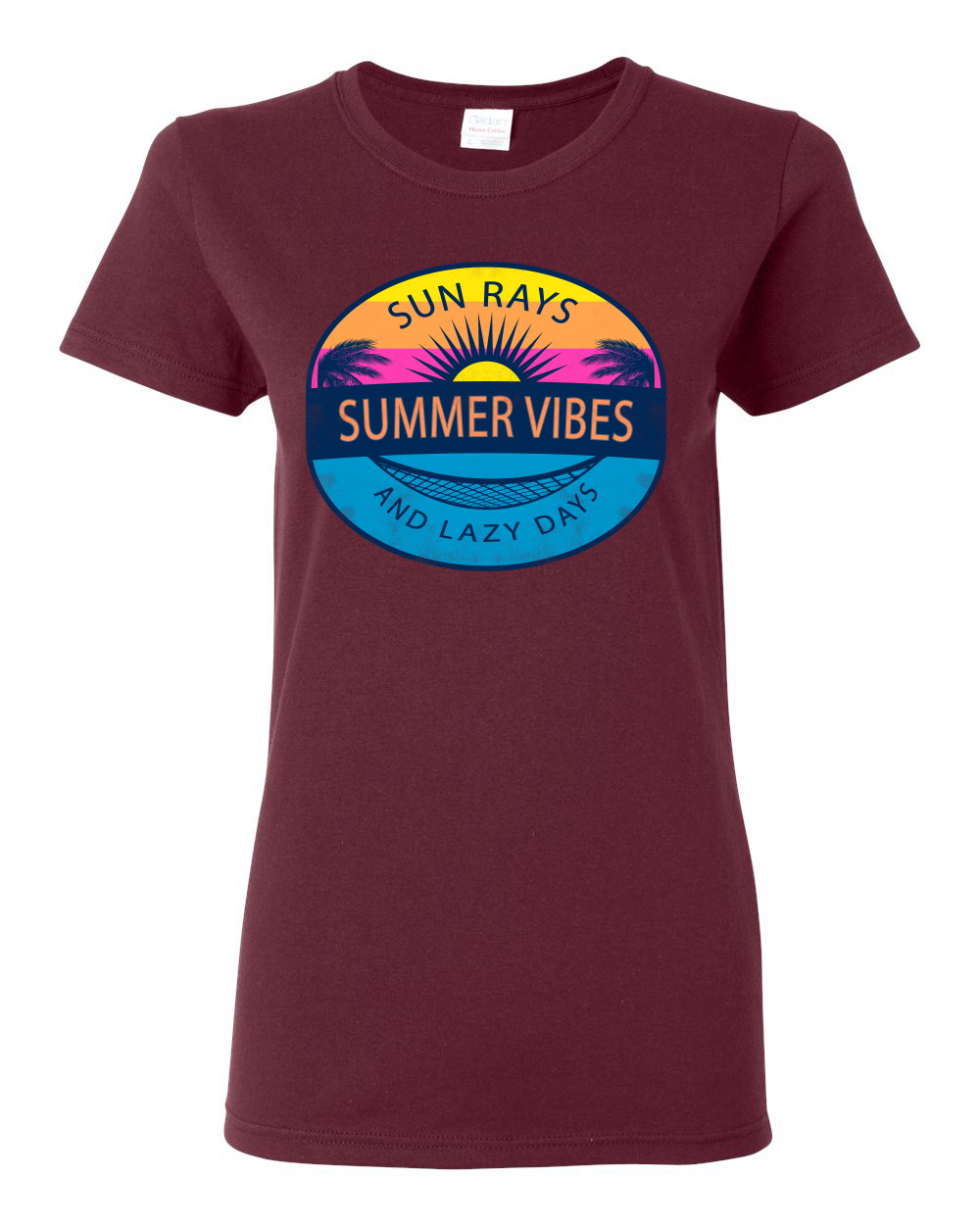 Camiseta gráfica Sun Rays Verano Vibraciones y días perezosos al aire libre para mujeres - Imagen 9 de 17
