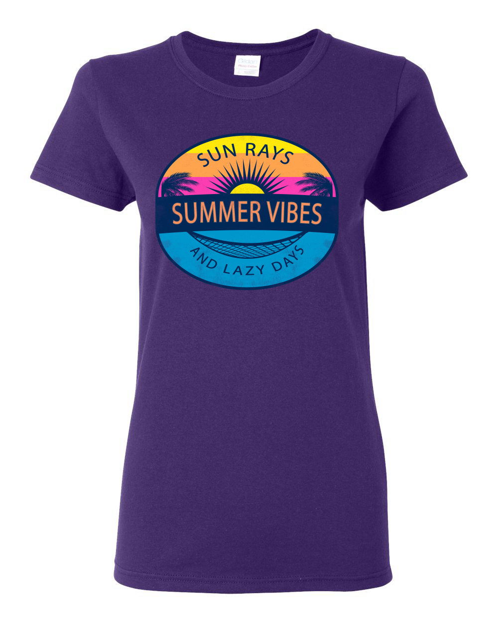Camiseta gráfica Sun Rays Verano Vibraciones y días perezosos al aire libre para mujeres - Imagen 12 de 17