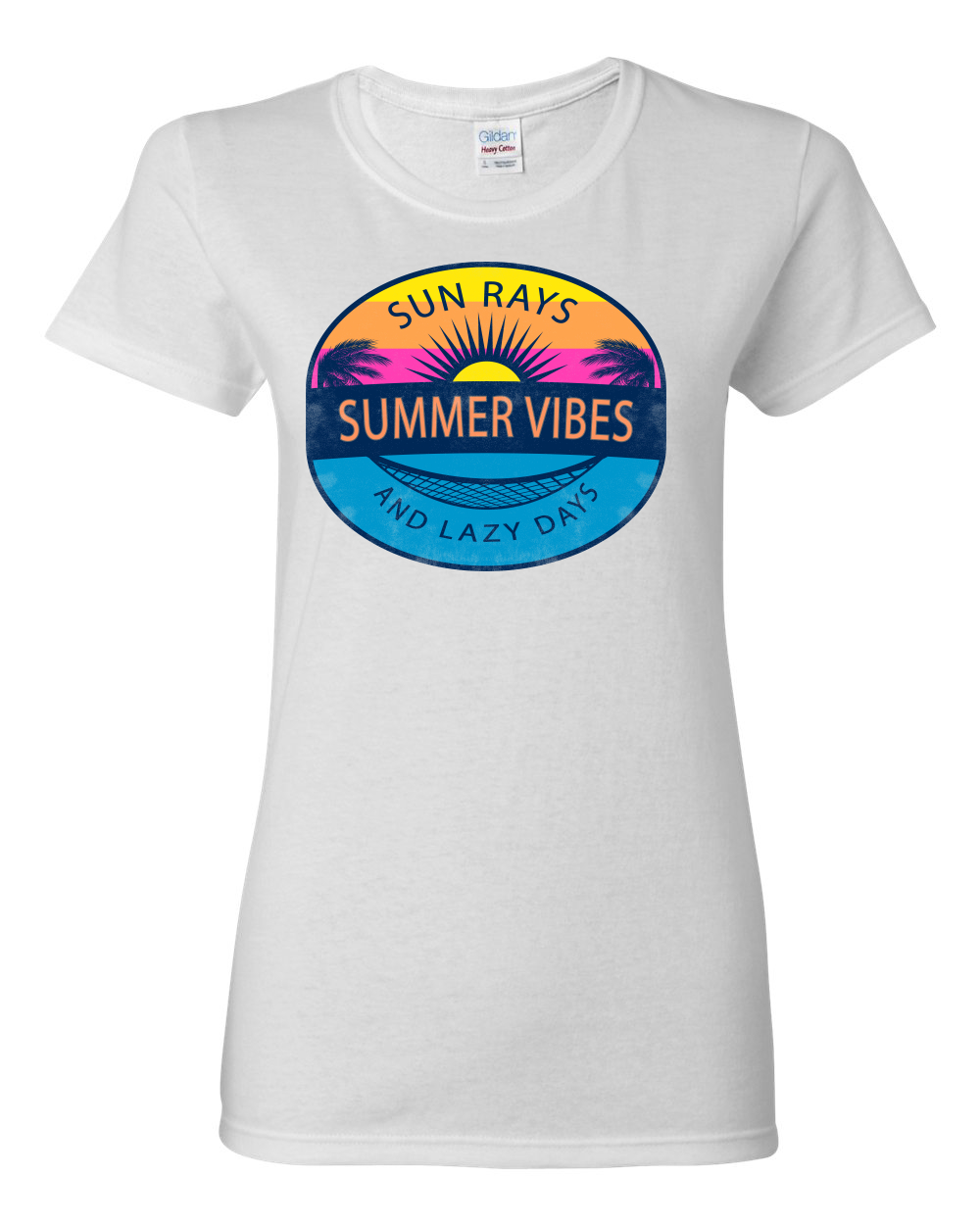 Camiseta gráfica Sun Rays Verano Vibraciones y días perezosos al aire libre para mujeres - Imagen 15 de 17