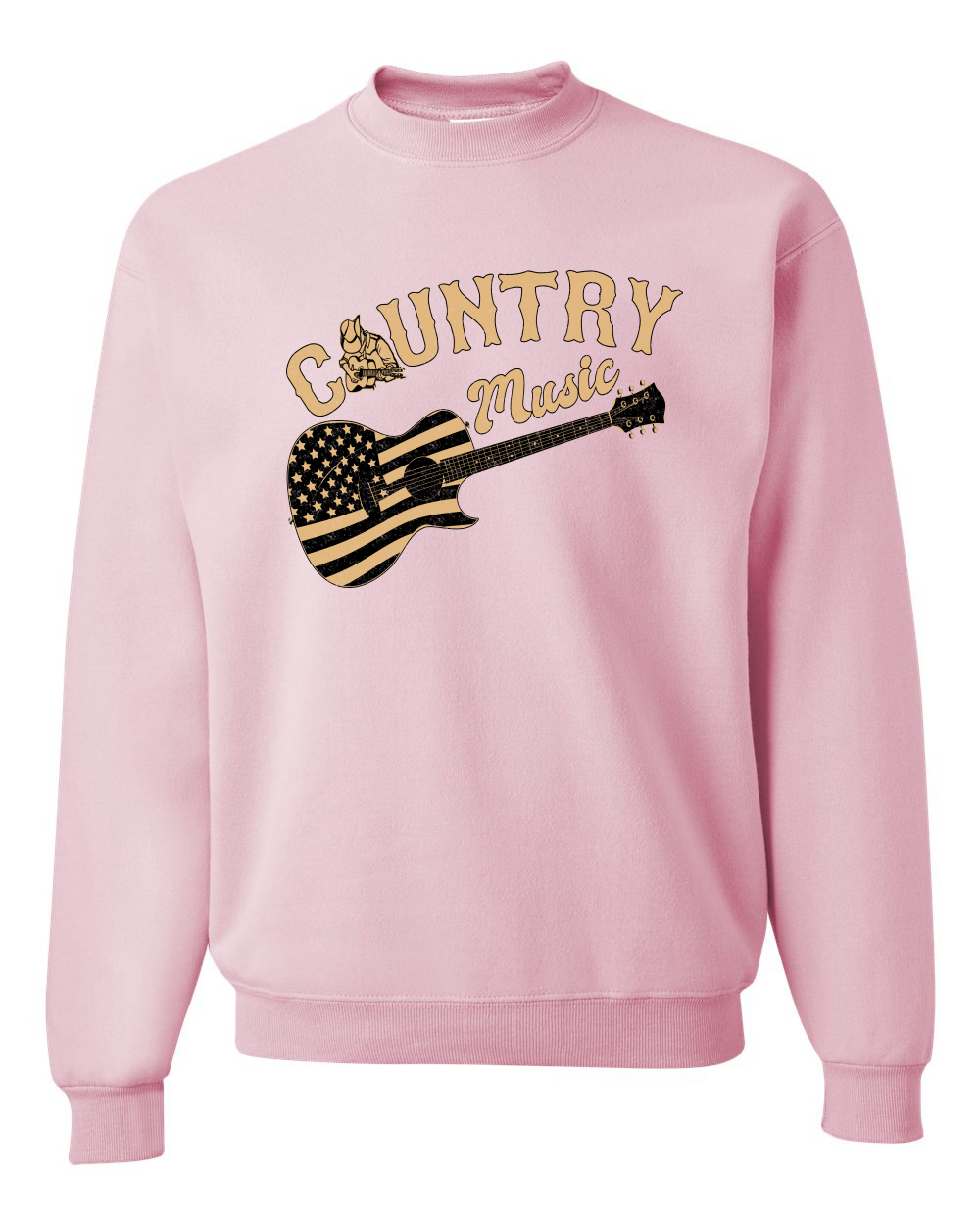 Sudadera gráfica unisex cuello redondo guitarra vintage de música country bandera americana - Imagen 10 de 21