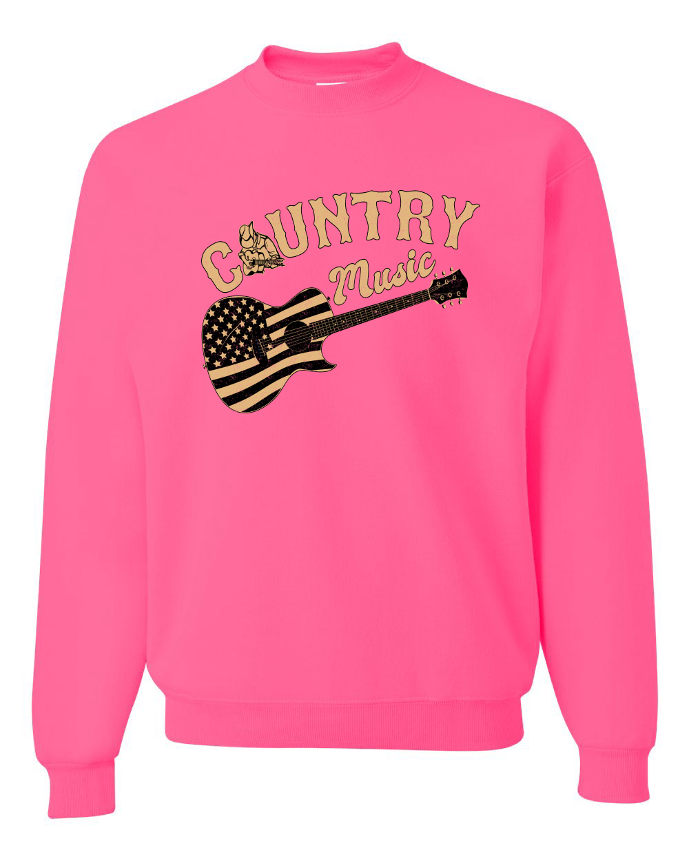 Sudadera gráfica unisex cuello redondo guitarra vintage de música country bandera americana - Imagen 13 de 21