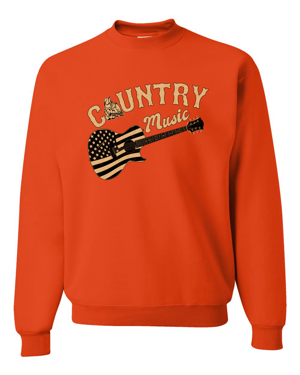 Sudadera gráfica unisex cuello redondo guitarra vintage de música country bandera americana - Imagen 14 de 21