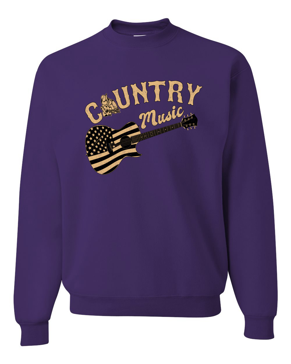 Sudadera gráfica unisex cuello redondo guitarra vintage de música country bandera americana - Imagen 15 de 21