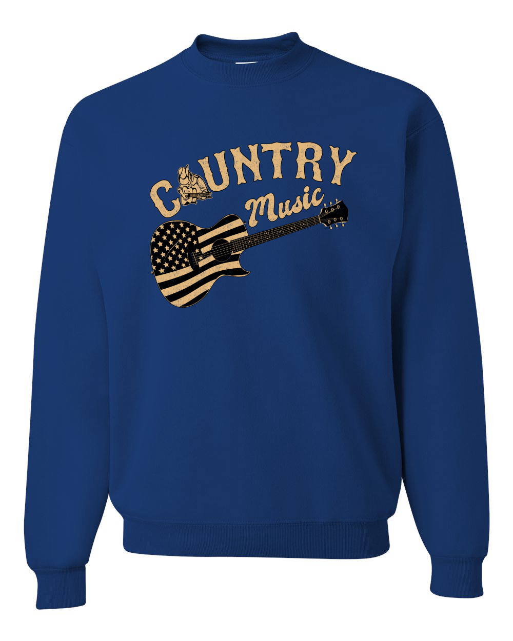 Sudadera gráfica unisex cuello redondo guitarra vintage de música country bandera americana - Imagen 17 de 21
