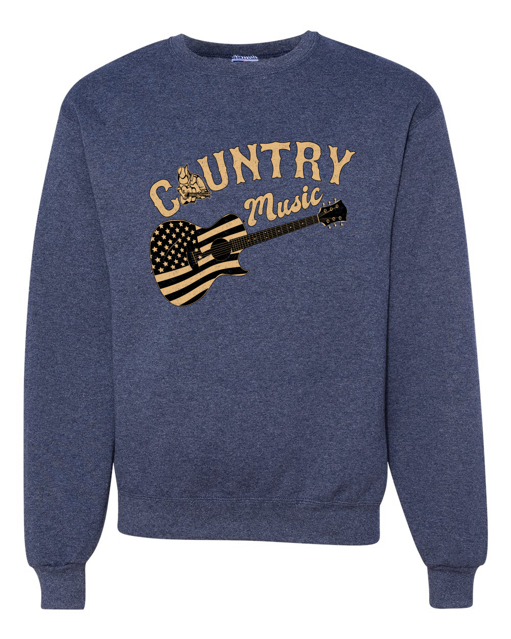 Sudadera gráfica unisex cuello redondo guitarra vintage de música country bandera americana - Imagen 19 de 21