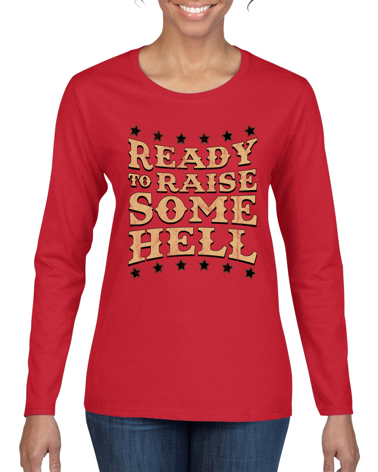 Camisa de manga larga para mujer Ready to Raise Some Hell - Imagen 9 de 12