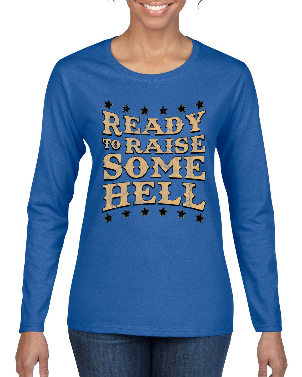 Camisa de manga larga para mujer Ready to Raise Some Hell - Imagen 10 de 12
