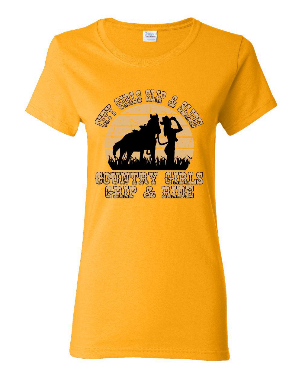 City Girls Slip And Slide Country Girls Grip And Ride Women Graphic Shirt - Picture 17 of 18