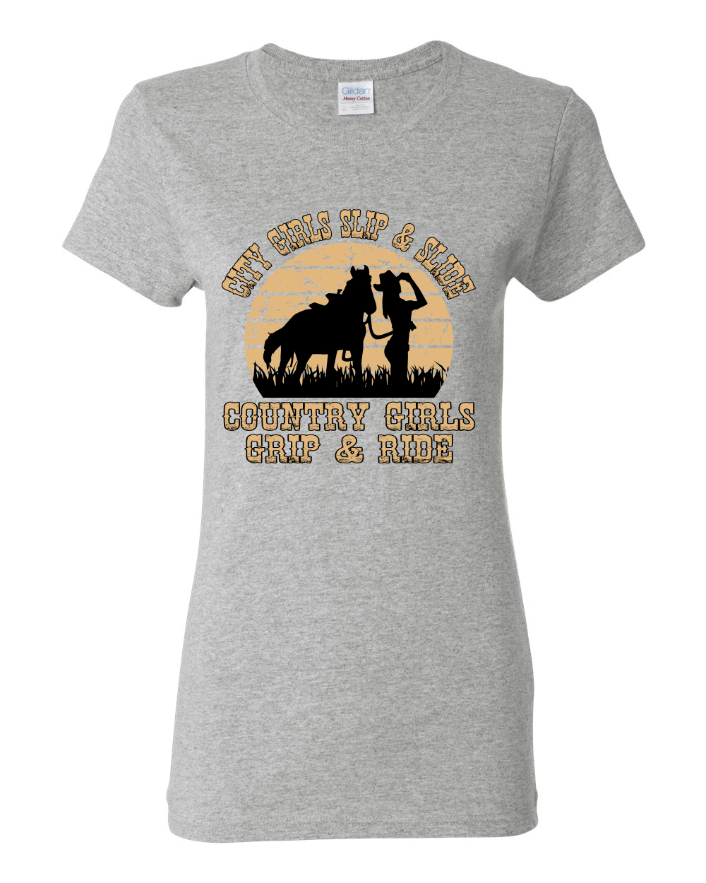 City Girls Slip And Slide Country Girls Grip And Ride Women Graphic Shirt - Picture 7 of 18
