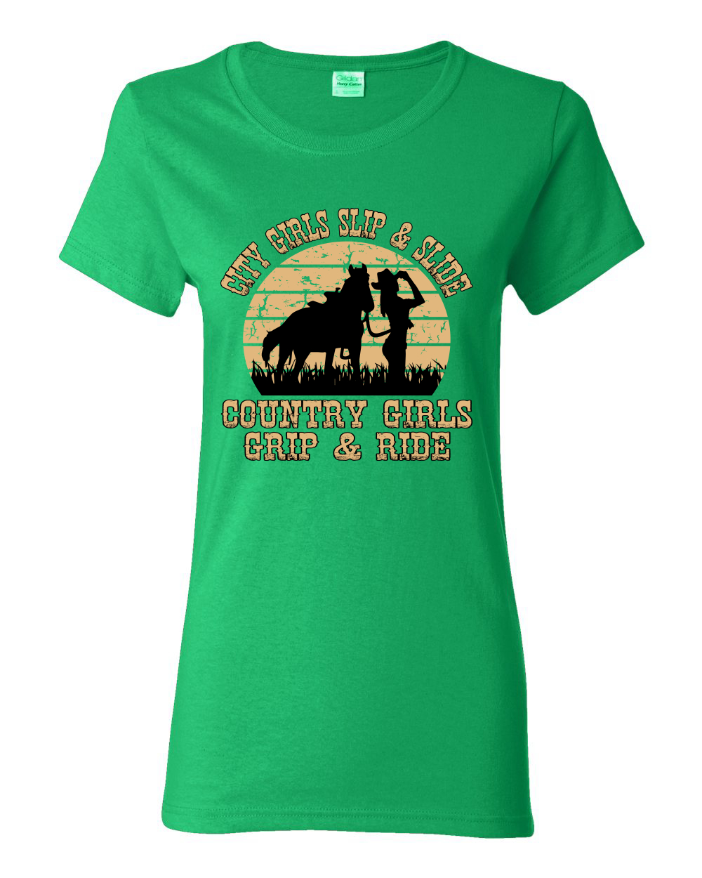 City Girls Slip And Slide Country Girls Grip And Ride Women Graphic Shirt - Picture 8 of 18
