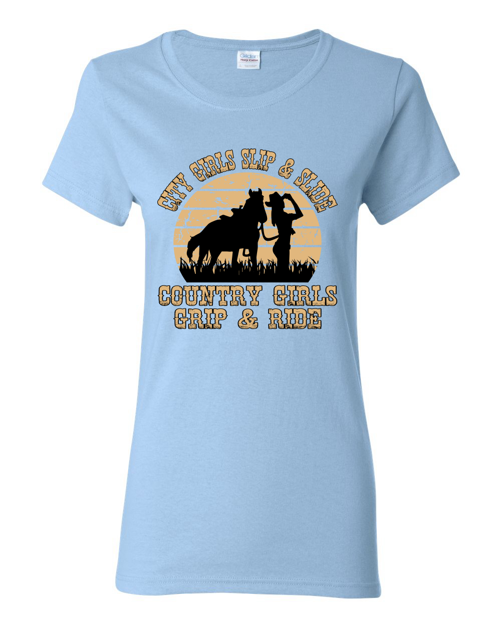City Girls Slip And Slide Country Girls Grip And Ride Women Graphic Shirt - Picture 18 of 18