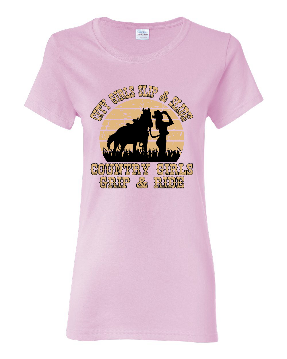 City Girls Slip And Slide Country Girls Grip And Ride Women Graphic Shirt - Picture 9 of 18