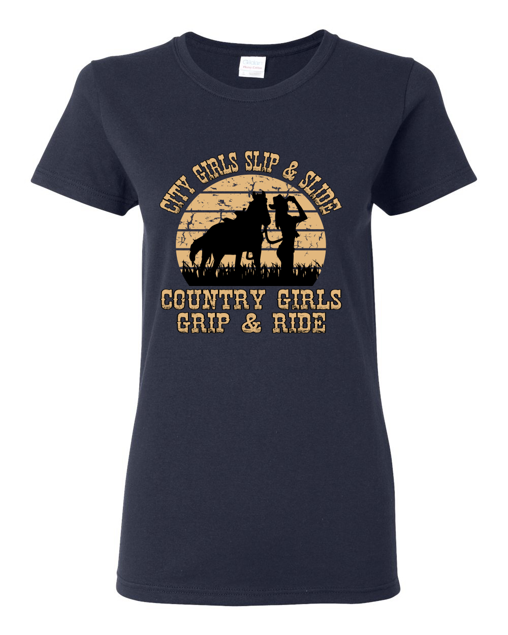 City Girls Slip And Slide Country Girls Grip And Ride Women Graphic Shirt - Picture 11 of 18
