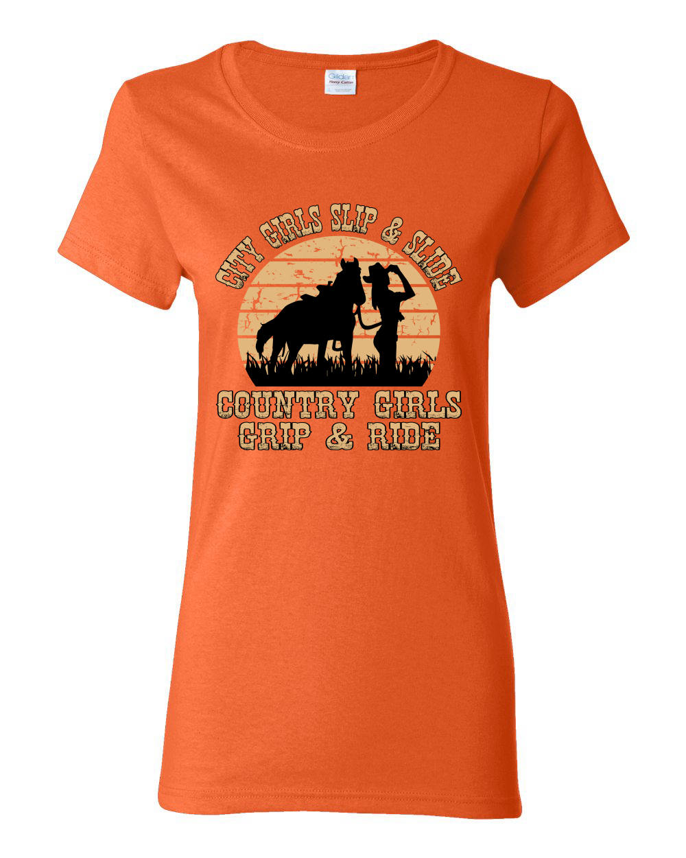 City Girls Slip And Slide Country Girls Grip And Ride Women Graphic Shirt - Picture 12 of 18