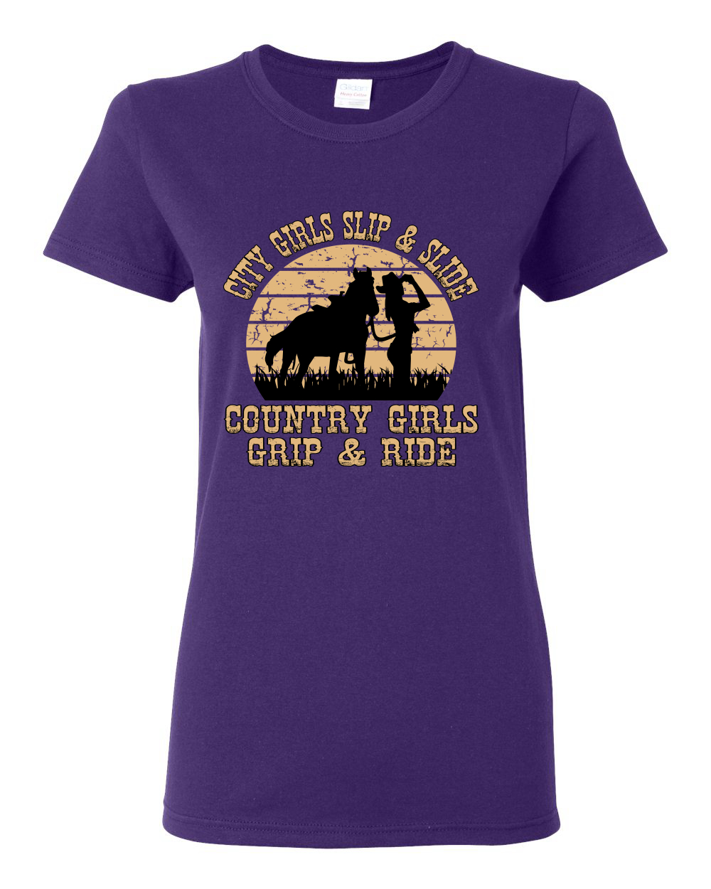 City Girls Slip And Slide Country Girls Grip And Ride Women Graphic Shirt - Picture 13 of 18