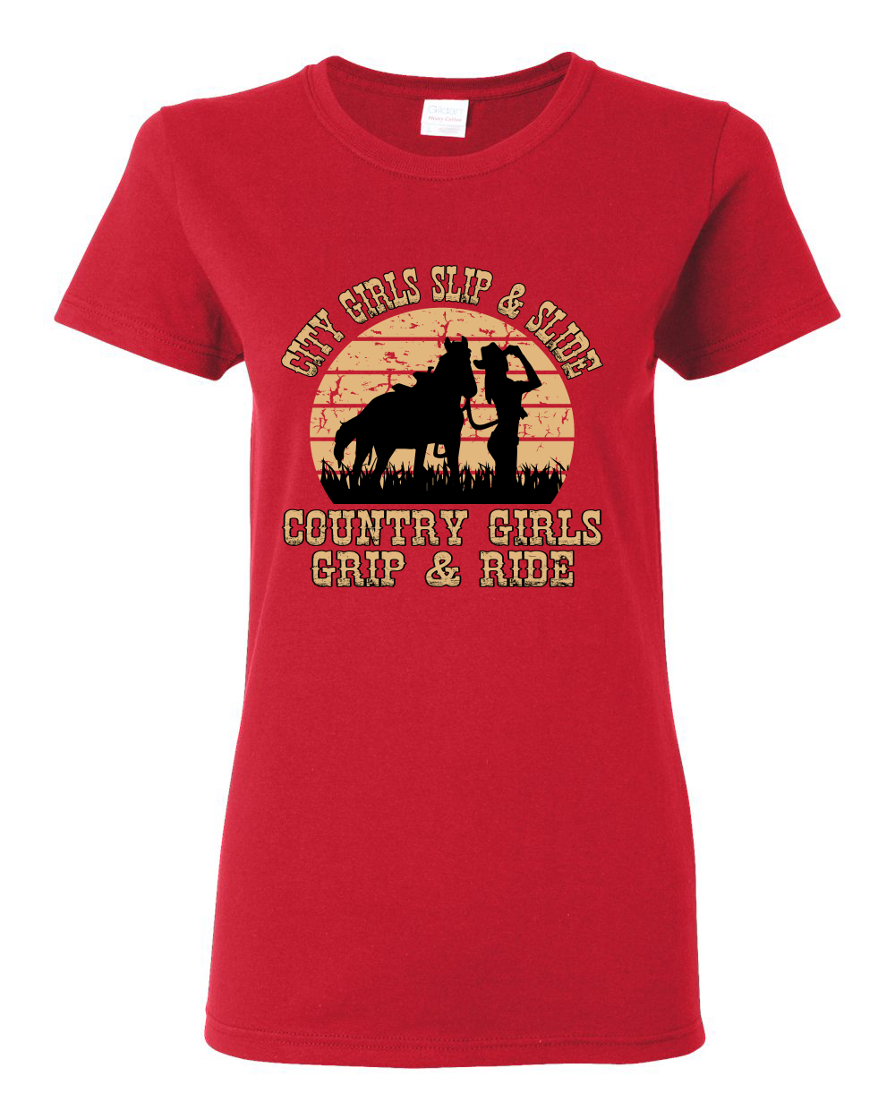 City Girls Slip And Slide Country Girls Grip And Ride Women Graphic Shirt - Picture 14 of 18