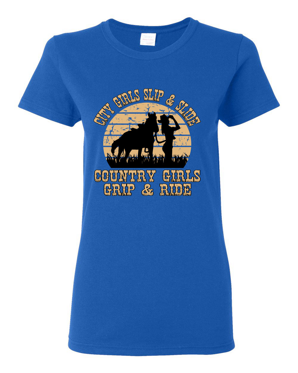 City Girls Slip And Slide Country Girls Grip And Ride Women Graphic Shirt - Picture 15 of 18
