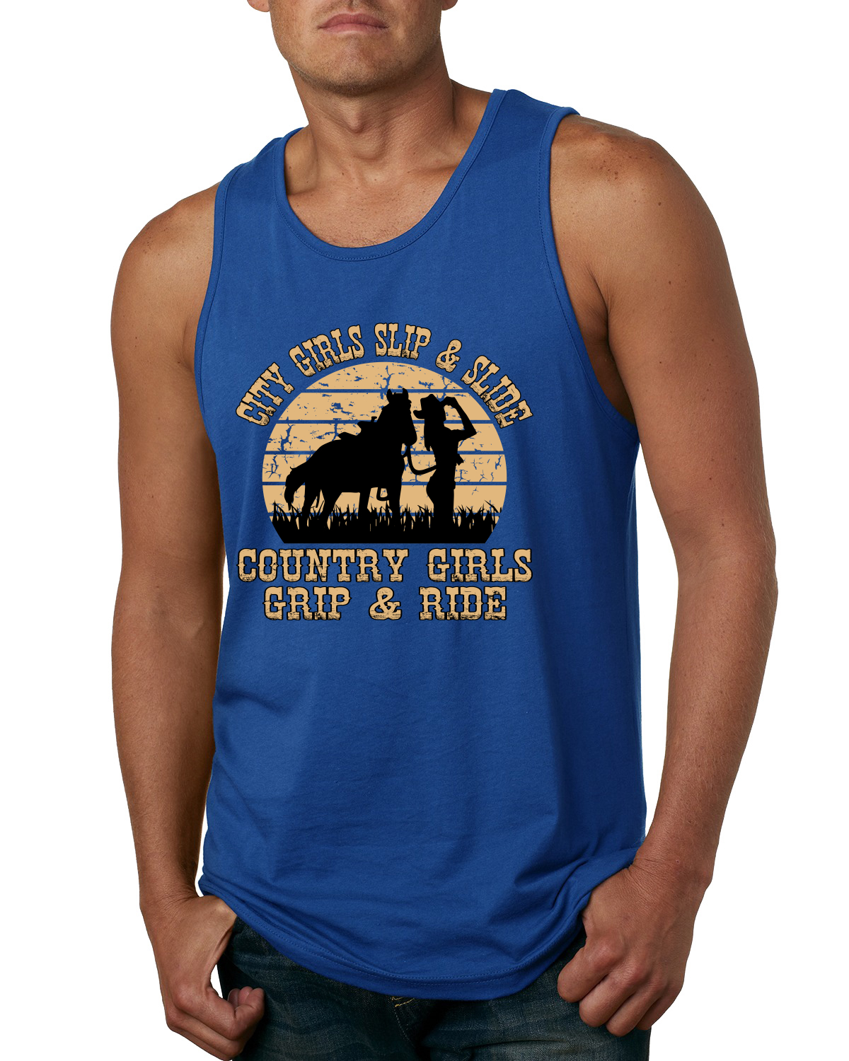 Camiseta sin mangas gráfica City Girls deslizante y deslizante campo niñas agarre y paseo para hombres - Imagen 8 de 9