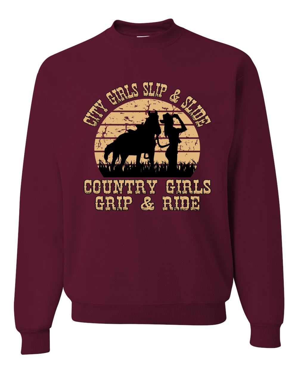 Sudadera City Girls Deslizante y Deslizante País Niñas Agarre y Montar Unisex Cuello Redondo - Imagen 11 de 21