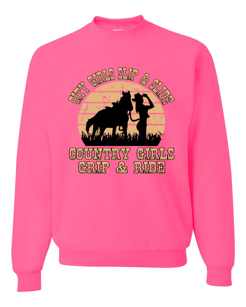 Sudadera City Girls Deslizante y Deslizante País Niñas Agarre y Montar Unisex Cuello Redondo - Imagen 13 de 21