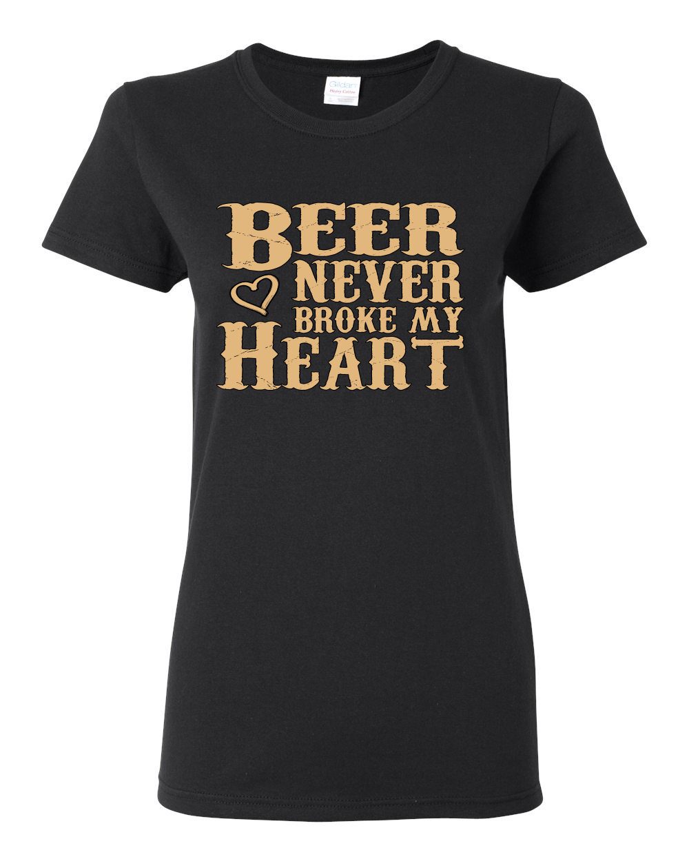 Beer Never Broke My Heart Funny Beer Drinking Women Graphic Shirt - Picture 3 of 18