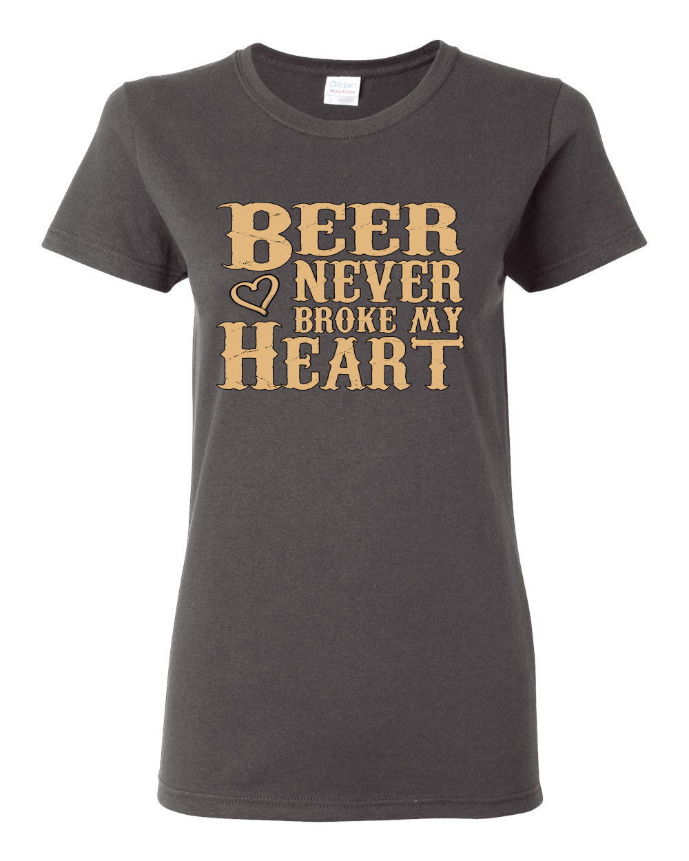 Beer Never Broke My Heart Funny Beer Drinking Women Graphic Shirt - Picture 4 of 18