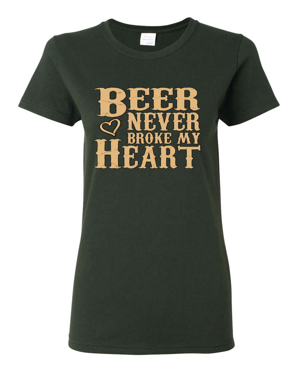 Beer Never Broke My Heart Funny Beer Drinking Women Graphic Shirt - Picture 5 of 18
