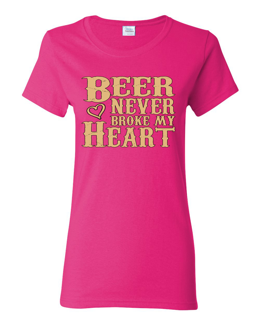 Beer Never Broke My Heart Funny Beer Drinking Women Graphic Shirt - Picture 6 of 18