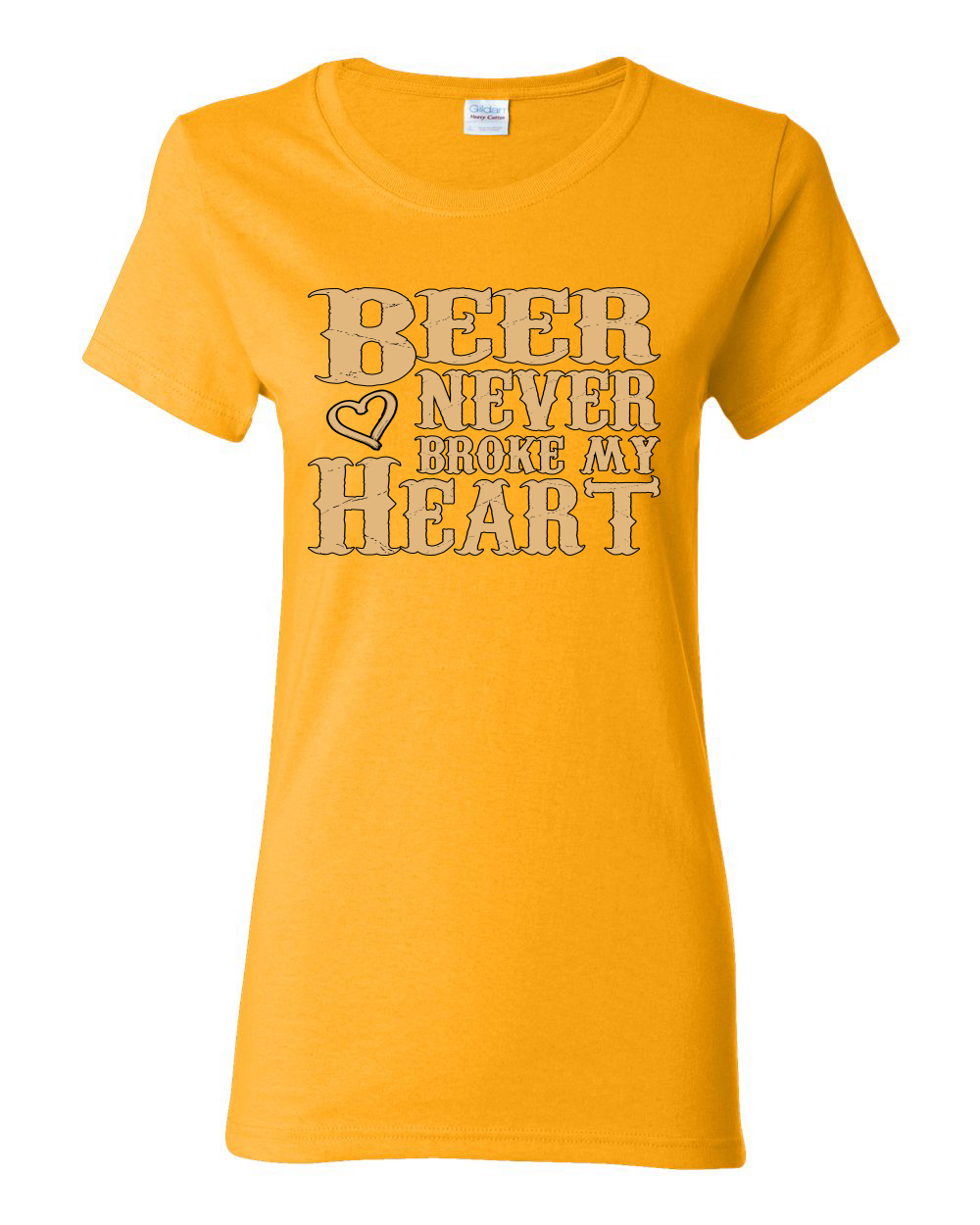 Beer Never Broke My Heart Funny Beer Drinking Women Graphic Shirt - Picture 17 of 18