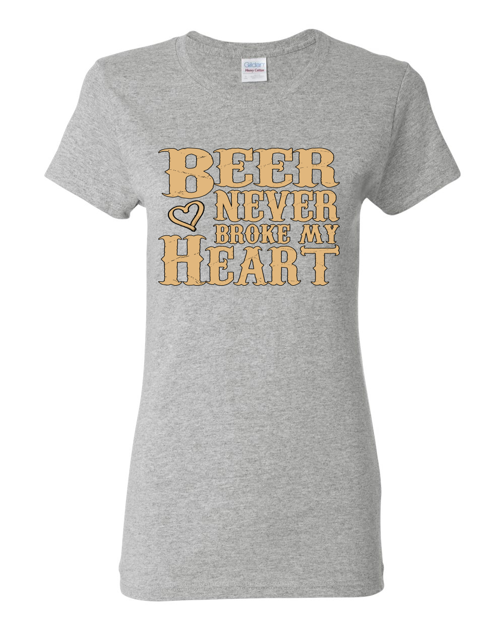 Beer Never Broke My Heart Funny Beer Drinking Women Graphic Shirt - Picture 7 of 18