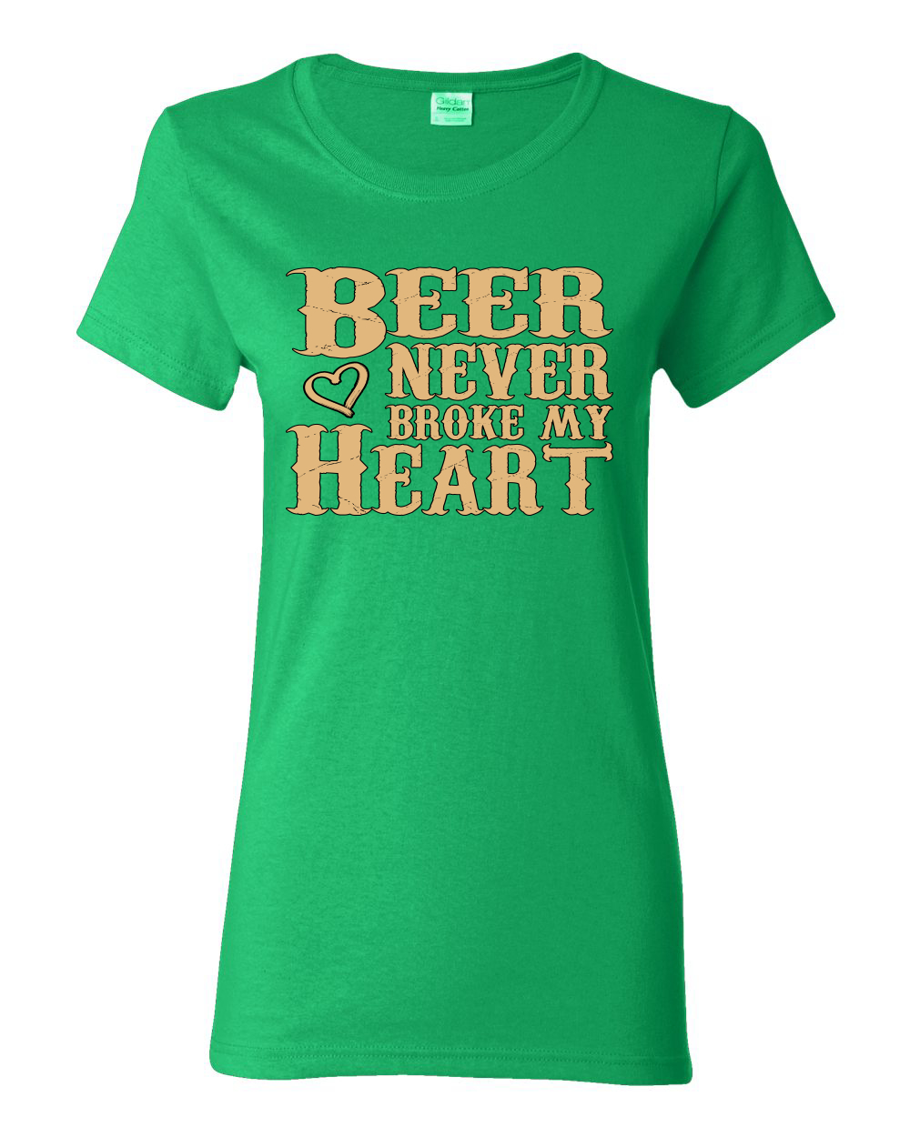 Beer Never Broke My Heart Funny Beer Drinking Women Graphic Shirt - Picture 8 of 18