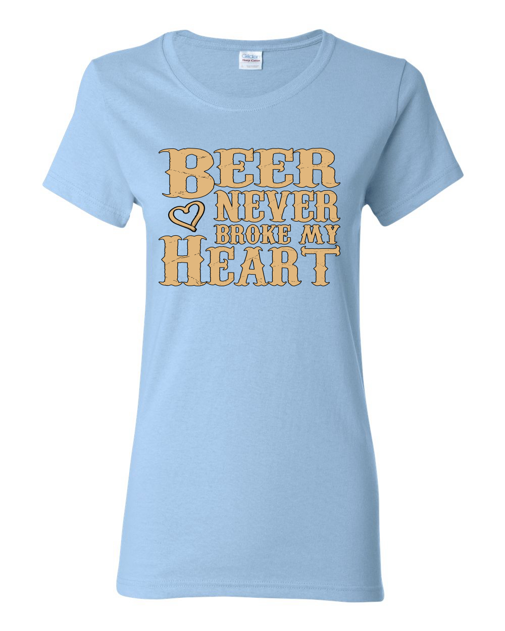 Beer Never Broke My Heart Funny Beer Drinking Women Graphic Shirt - Picture 18 of 18