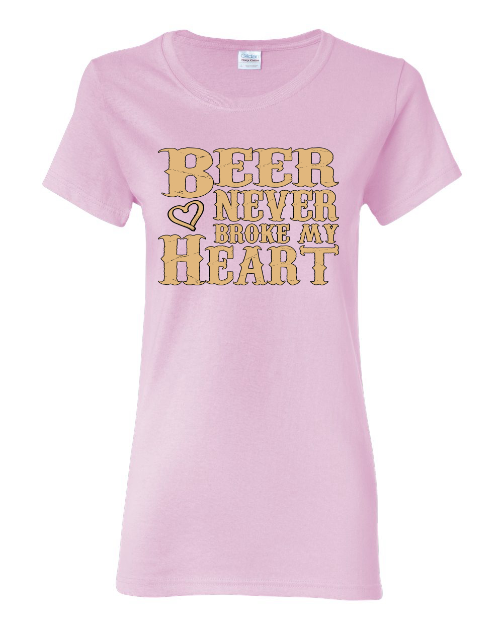 Beer Never Broke My Heart Funny Beer Drinking Women Graphic Shirt - Picture 9 of 18